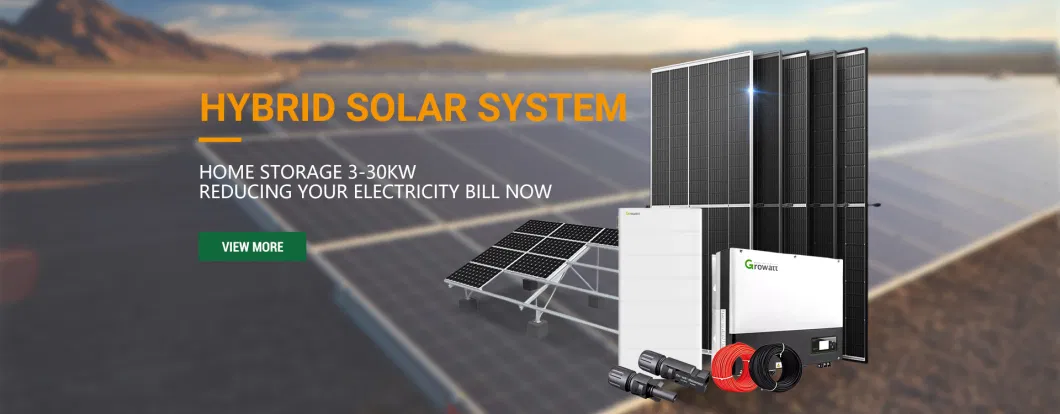 Home Energy on and off Grid Solar Panel Home Storage Power System Price 5kw 8kw 10kw 12kw 15kw 20kw 30kw Growatt Deye EU Complete Battery Hybrid Solar System