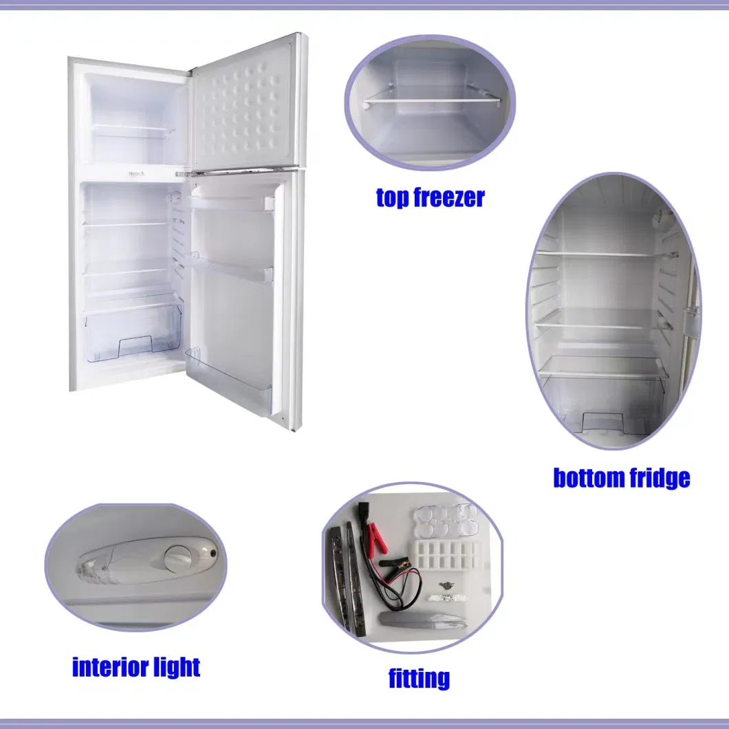 158L Cost Effective China Made Refrigerator DC 12 24 Fridge for Household Solar Fridge Top-Freezer