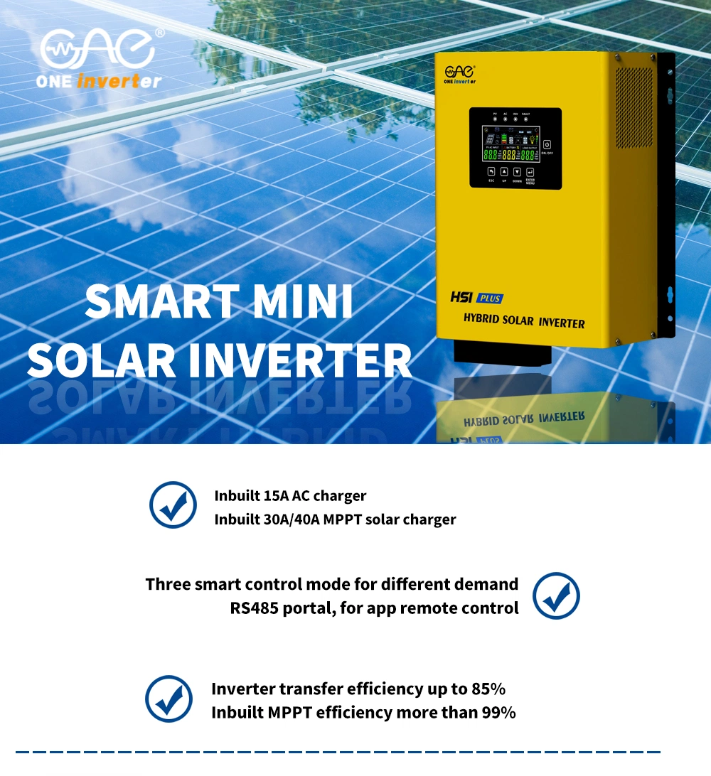Hsi Plus Hybrid Inverter 1200 Watt Low Frequency Charger Pure Sinewave MPPT Solar Inverter
