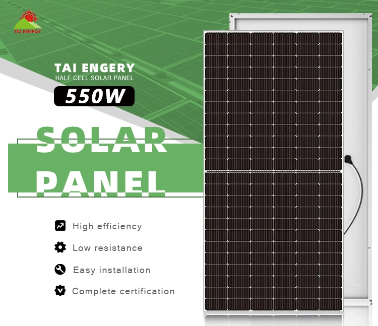 Tai Energy Half Cell 144PCS 182mm Wafer 520W 525W 530W 535W 540W 545W 550W off Grid Solar Power System Good Price Top Quality on Grid A Grade Solar Panel
