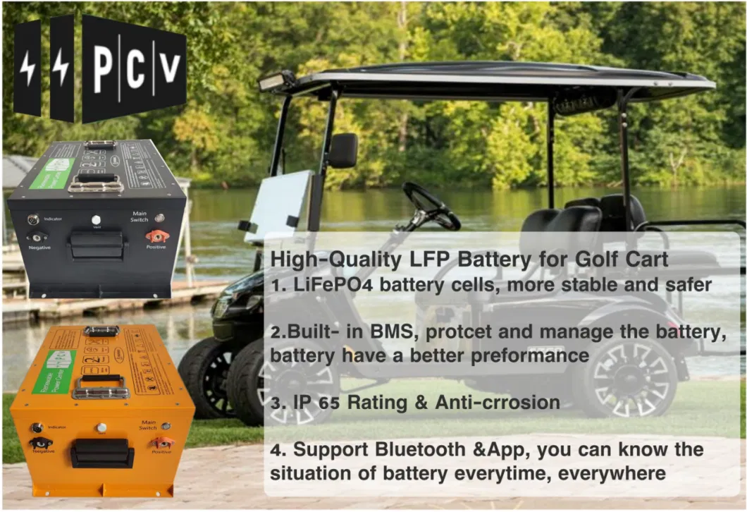 Pcv 48 V 100ah Club Car Golf Trolley Li Lithium Ion Batteries for Golf Cart