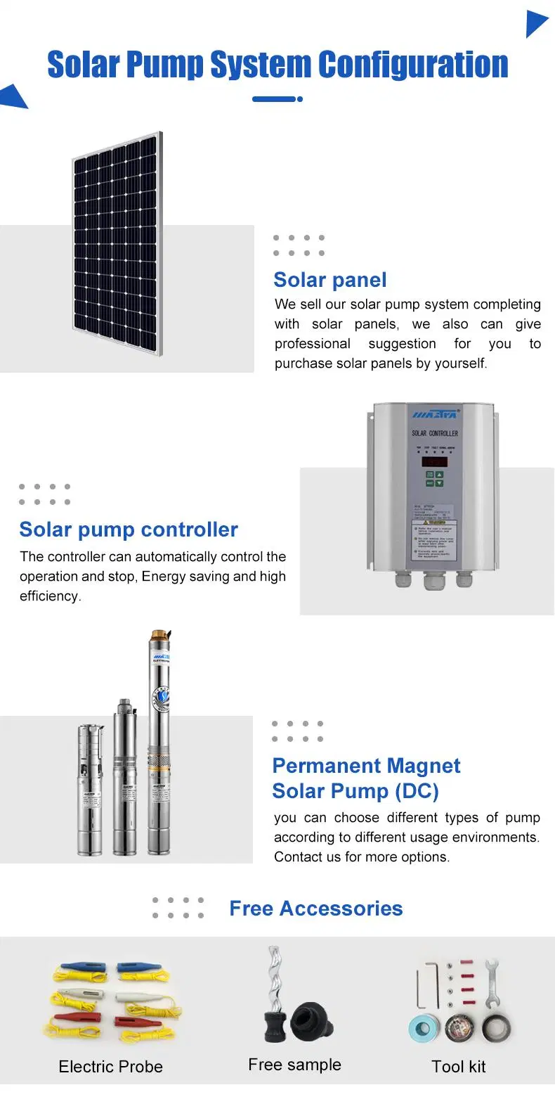 Mastra 3 Inch 400W Italy Stainless Steel Solar Submersible Pumping Controller System Solar Water Pump Kit