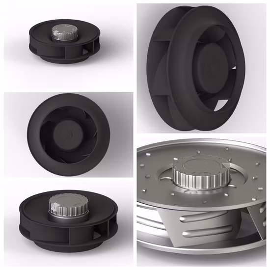 175mm 12/24/48V Plastic Backward Curved Centrifugal Fan for Telecom Cooling and Air Purifier 0